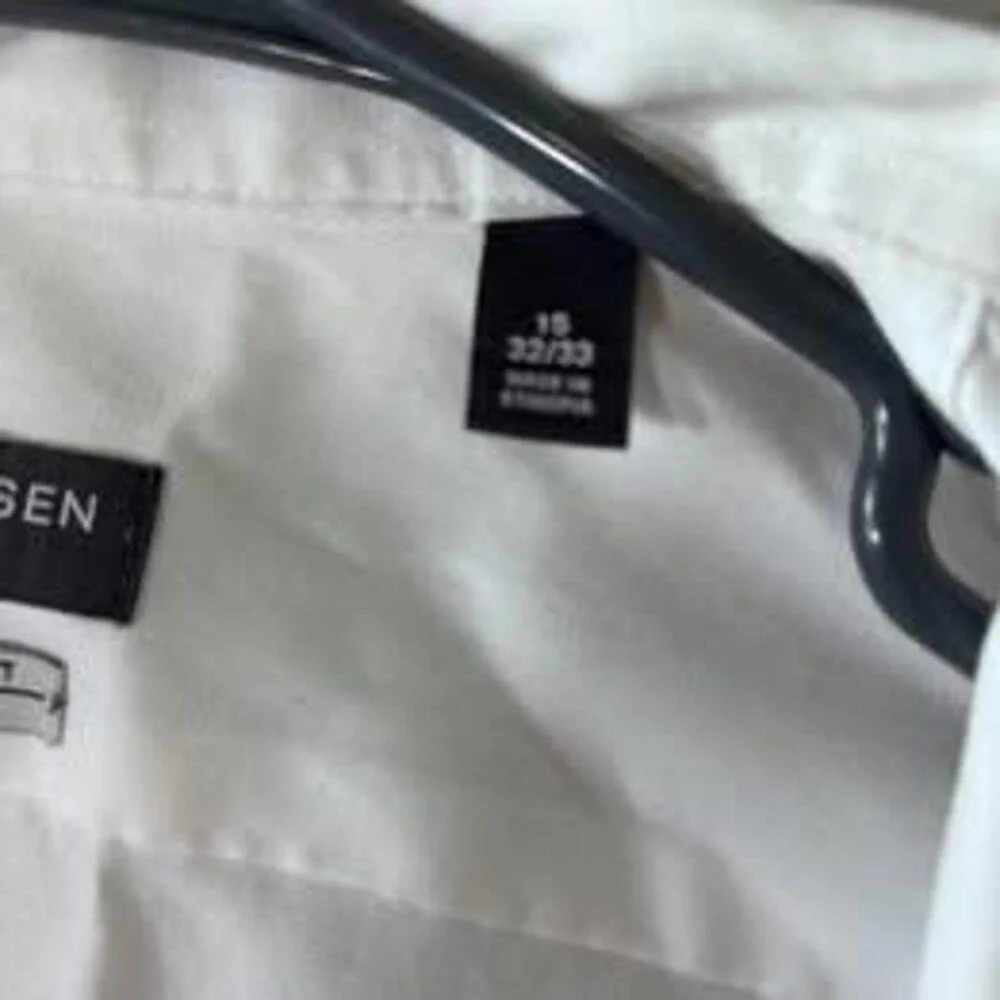 VAN‎ HEUSEN FLEX REGULAR FIT STRETCH DRESS SHIRT MENS SIZE 15 32 33 WHITE